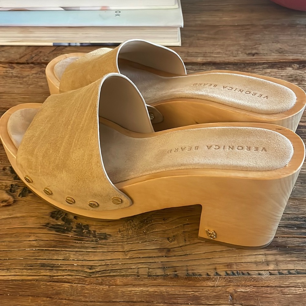 Veronica Beard Hannalee Suede Platform Clogs
